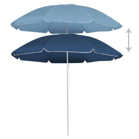 Outdoor Parasol with Steel Pole Blue 180 cm