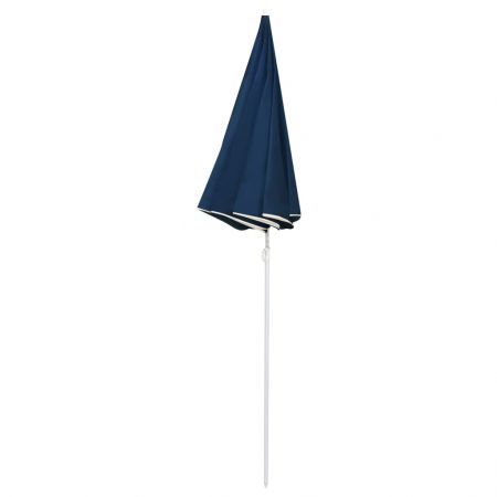 Outdoor Parasol with Steel Pole Blue 180 cm