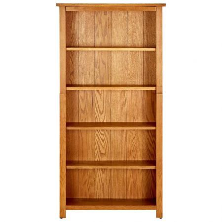 5-Tier Bookcase 70x22x140 cm Solid Oak Wood