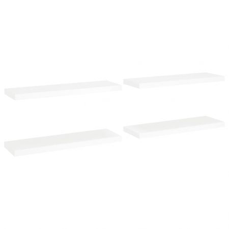 Floating Wall Shelves 4 pcs White 80x23.5x3.8 cm MDF