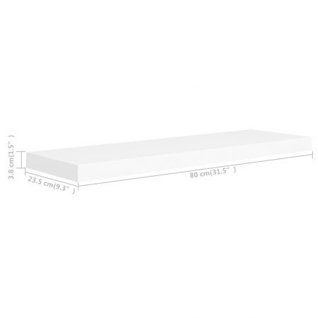 Floating Wall Shelves 4 pcs White 80x23.5x3.8 cm MDF