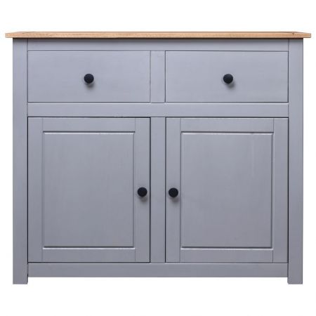 Sideboard Grey 93x40x80 cm Solid Pinewood Panama Range