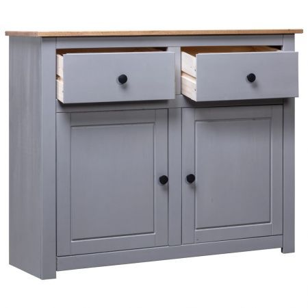 Sideboard Grey 93x40x80 cm Solid Pinewood Panama Range