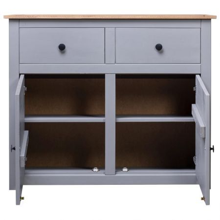 Sideboard Grey 93x40x80 cm Solid Pinewood Panama Range