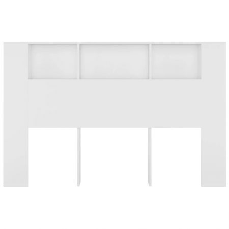 Headboard Cabinet White 160x18.5x104.5 cm