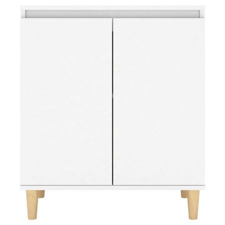 Sideboard with Solid Wood Legs White 60x35x70 cm Engineered Wood