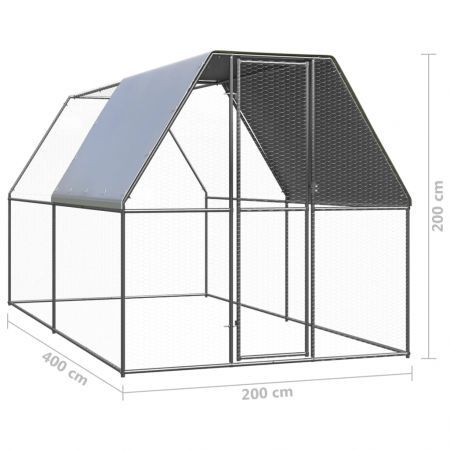 Outdoor Chicken Cage 2x2x2 m Galvanised Steel