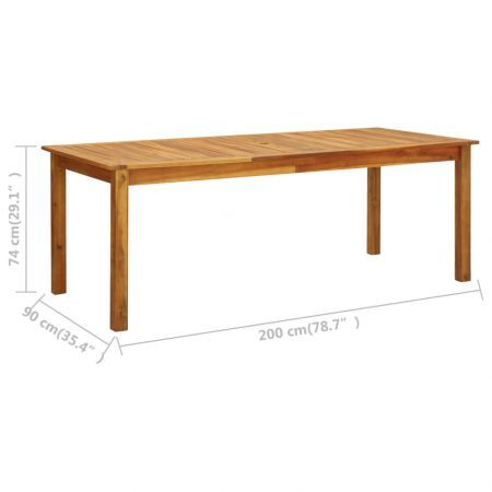 Garden Table 200x90x74 cm Solid Acacia Wood