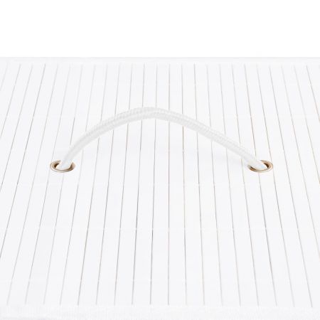 Bamboo Laundry Basket with Single Section White 83 L