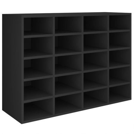 Shoe Rack Engineered Wood 92x30x67.5 cm Black