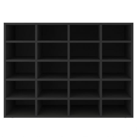 Shoe Rack Engineered Wood 92x30x67.5 cm Black