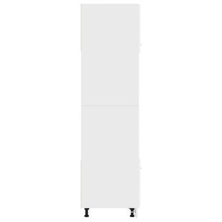 Microwave Cabinet High Gloss White 60x57x207 cm Engineered Wood