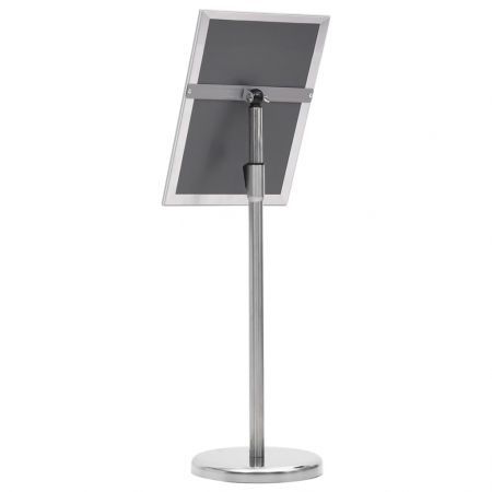 A4 Pedestal Poster Stand Silver Aluminium Alloy