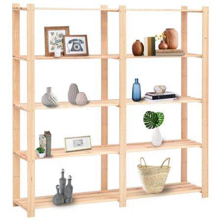 5-Tier Storage Rack 170x38x170 cm Solid Wood Pine 500 kg