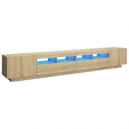 TV Cabinet with LED Lights Sonoma Oak 260x35x40 cm