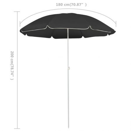 Outdoor Parasol with Steel Pole Anthracite 180 cm