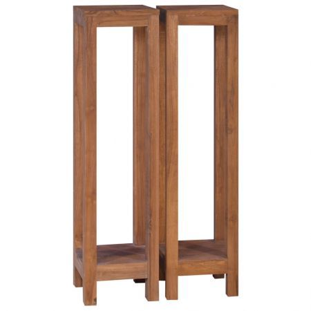 Plant Stands 2 pcs 25x25x100 cm Solid Teak Wood