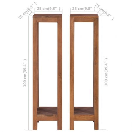 Plant Stands 2 pcs 25x25x100 cm Solid Teak Wood