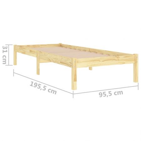 Bed Frame Solid Wood 92x187 cm Single Bed Size