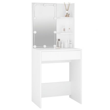 Dressing Table with LED White 60x40x140 cm