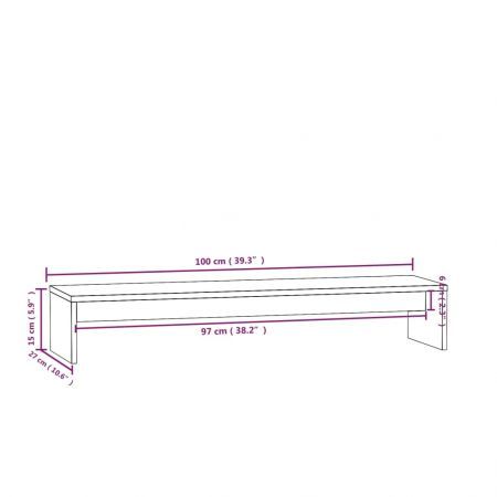 Monitor Stand 100x27x15 cm Solid Wood Pine