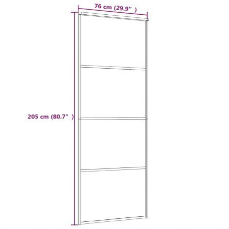 Sliding Door Frosted ESG Glass and Aluminium 76x205 cm Black