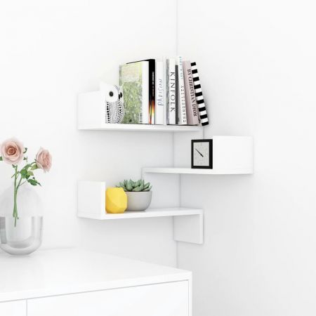 Wall Corner Shelf White 40x40x50 cm Engineered Wood