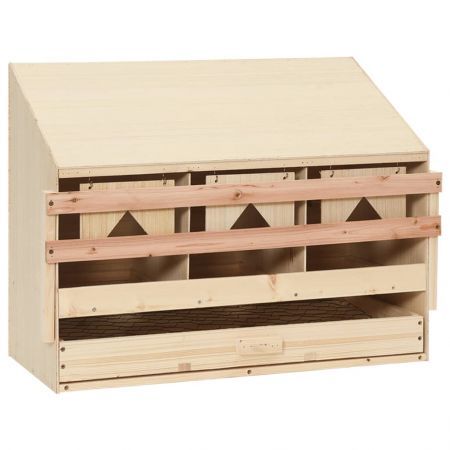 Chicken Laying Nest 3 Compartments 72x33x54 cm Solid Pine Wood