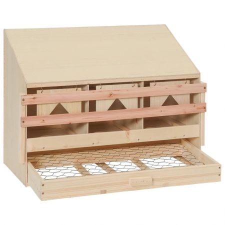 Chicken Laying Nest 3 Compartments 72x33x54 cm Solid Pine Wood