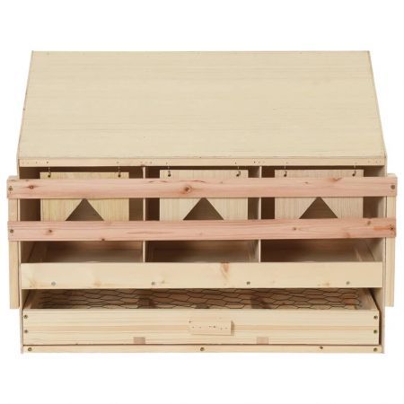 Chicken Laying Nest 3 Compartments 72x33x54 cm Solid Pine Wood