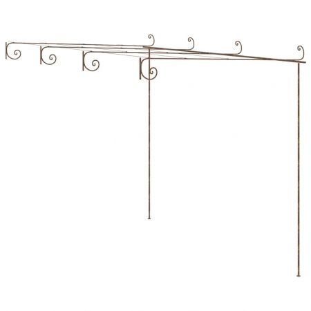 Garden Pergola Antique Brown 4x3x2.5 m Iron