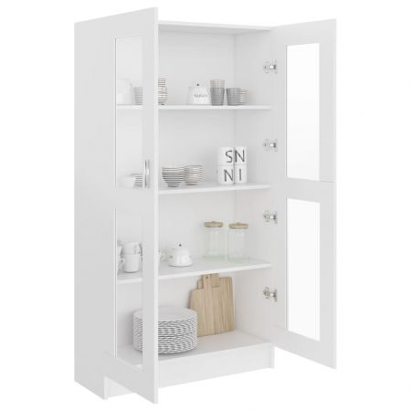 Vitrine Cabinet White 82.5x30.5x150 cm Engineered Wood