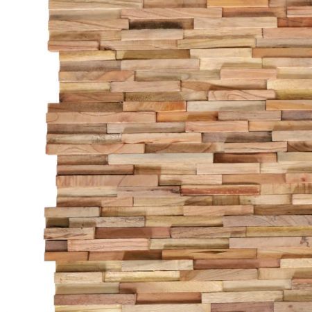 3D Wall Cladding Panels 10 pcs 1.08 m² Solid Teak Wood