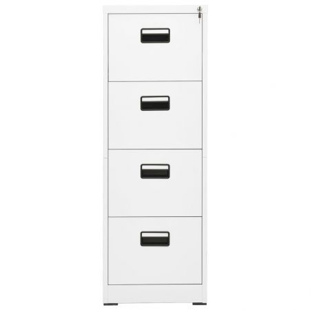 Filing Cabinet White 46x62x133 cm Steel