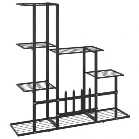 Flower Stand 94.5x25x88 cm Black Metal