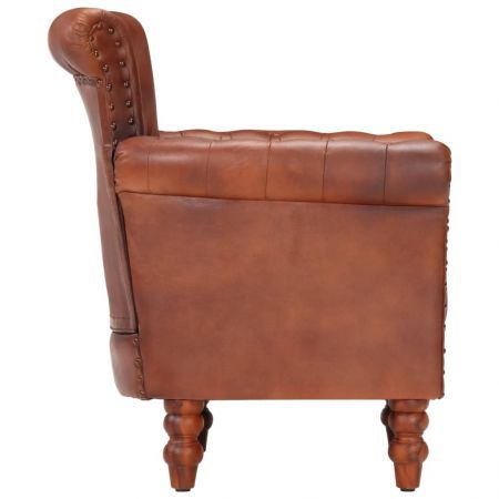 Armchair Brown Real Goat Leather