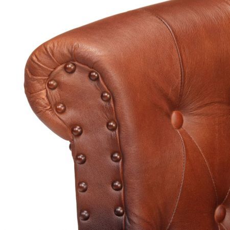 Armchair Brown Real Goat Leather