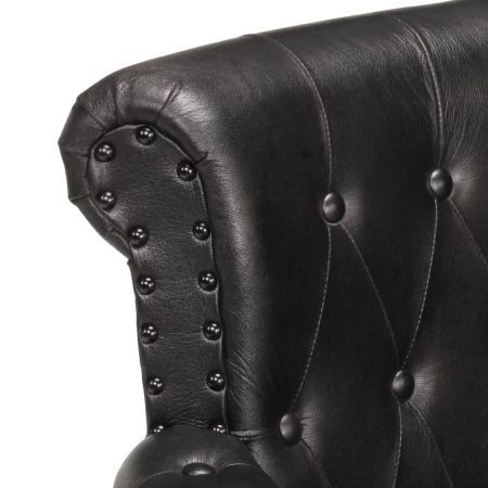 Armchair Black Real Goat Leather