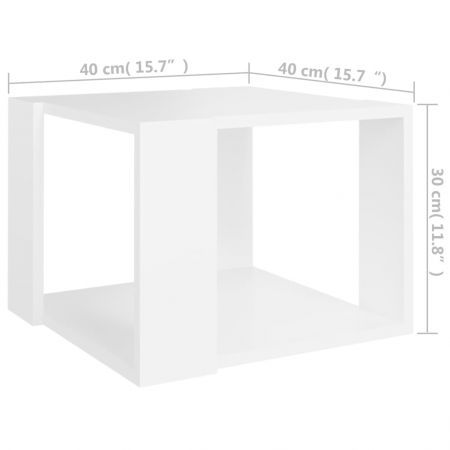 Coffee Table White 40x40x30 cm Engineered Wood