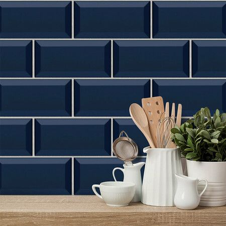 3D Self Adhesive Tile Stickers Art Decals DIY Wall Sticker Home Kitchen DecorationBlue