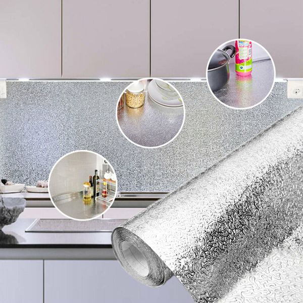 Self-adhesive Kitchen Wallpaper Oil-Proof Aluminum Foil Wall Sticker  Cabinet#3