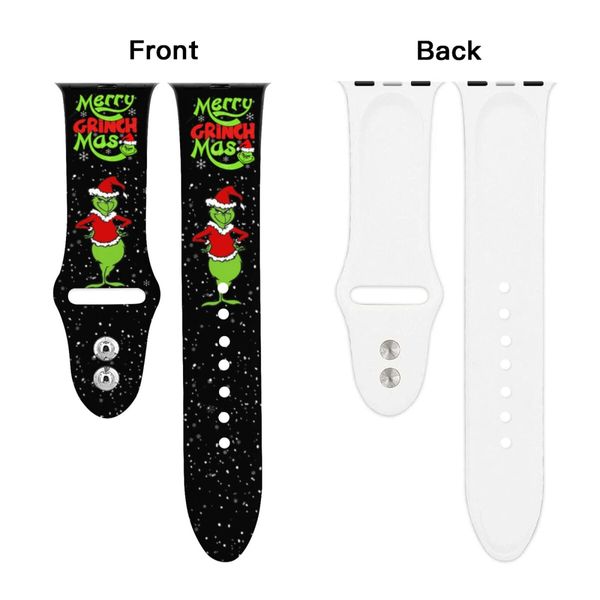 Christmas Holiday Watch Band Compatible with Apple Watch 42mm 44mm 45mm Silicone Wristbands Replacement Strap for Women Men