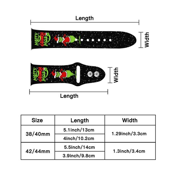 Christmas Holiday Watch Band Compatible with Apple Watch 38mm 40mm 41mm Silicone Wristbands Replacement Strap for Women Men