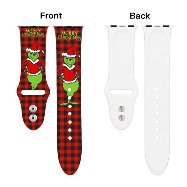 Christmas Holiday Watch Band Compatible with Apple Watch 42mm 44mm 45mm Silicone Wristbands Replacement Strap for Women Men