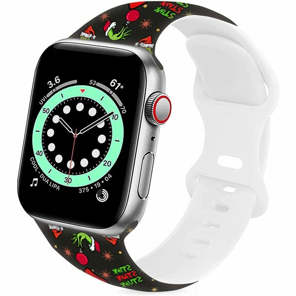 Merry Christmas Bands Compatible with Apple Watch Band 38mm 40mm 41mm,Silicone Strap Wristbands Compatible with iWatch Bands for Women Men Girls Boys