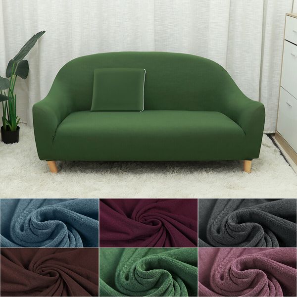 Large Sofa Cover Elastic Polyester Three-Seat Machine-Washable Sofa Cover For Home Office DecorationMarine Green