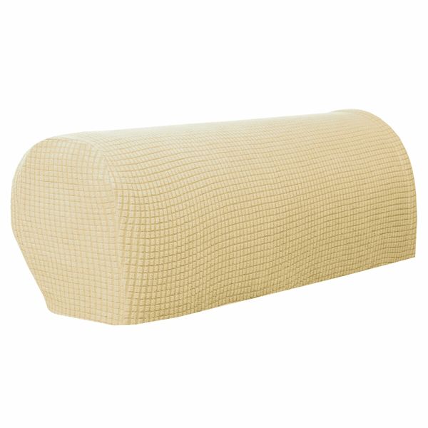 1 Pair of Sofa Armrest Covers Removable Stretch Sofa Chair Arm Protector Couch Armchair Slipcover Decorations Dark Beige