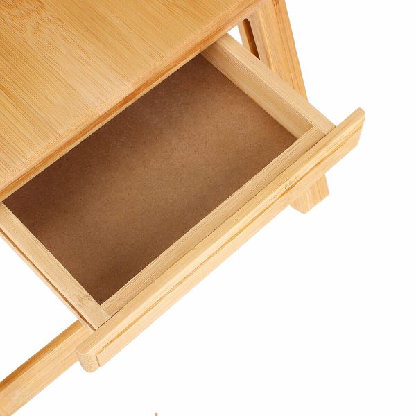 Bamboo Laptop Notebook Bed Desk Table Holder Sofa Tray Cooling Stand With DrawerS