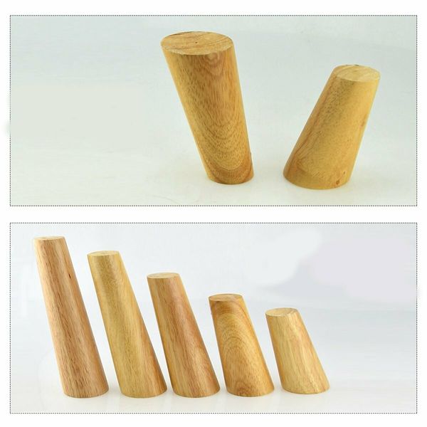 4PCS Cone Wooden Furniture Legs 6-70cm With Iron Plate for Sofa Cabinets Table30cm