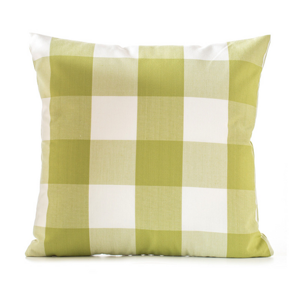 Retro Plaid Throw Pillow Case Cushion Cover 18''x18'' Pillow Protector for Bedroom Couch Sofa Bed Patio Chair Home Car DecorGreen C